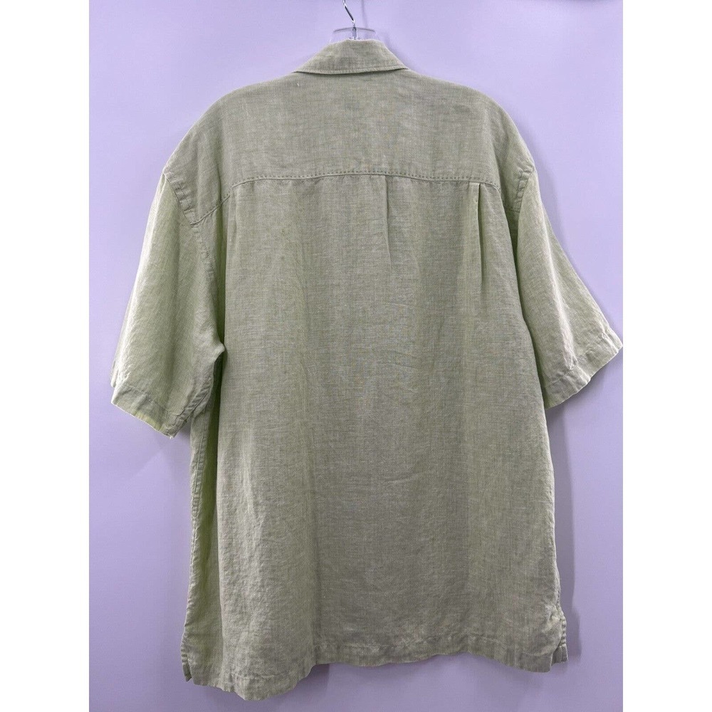 Tommy Bahama Men’s Short Sleeve 100% Linen Button Down Shirt Green Size XL - Picture 6 of 8
